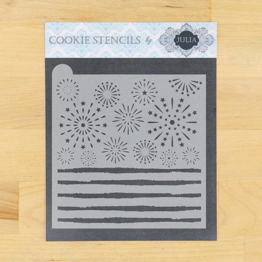 Fireworks Prettier Plaques Background Cookie Stencil