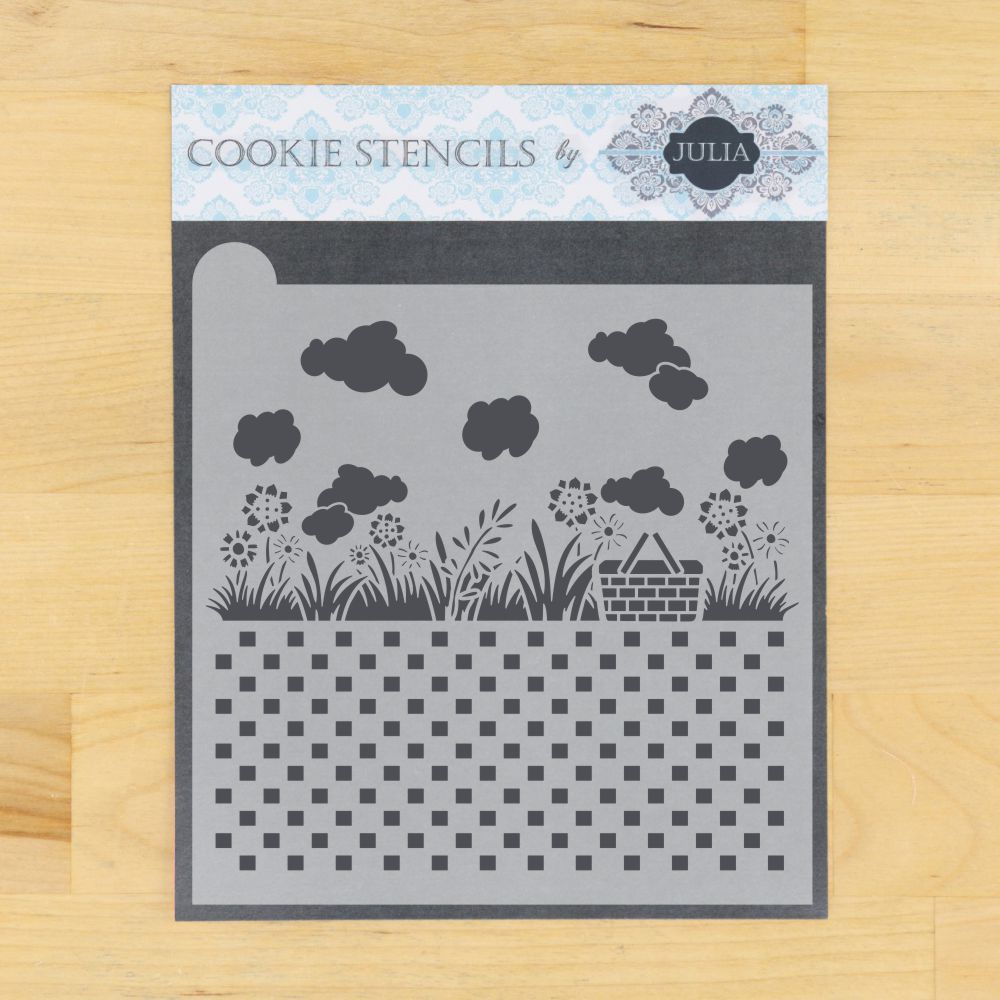Summer Picnic Prettier Plaques Background Cookie Stencil