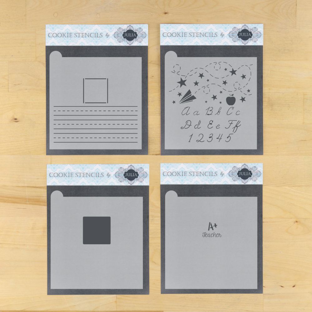 School Days Prettier Plaques Cookie Stencil 5 Pc Set