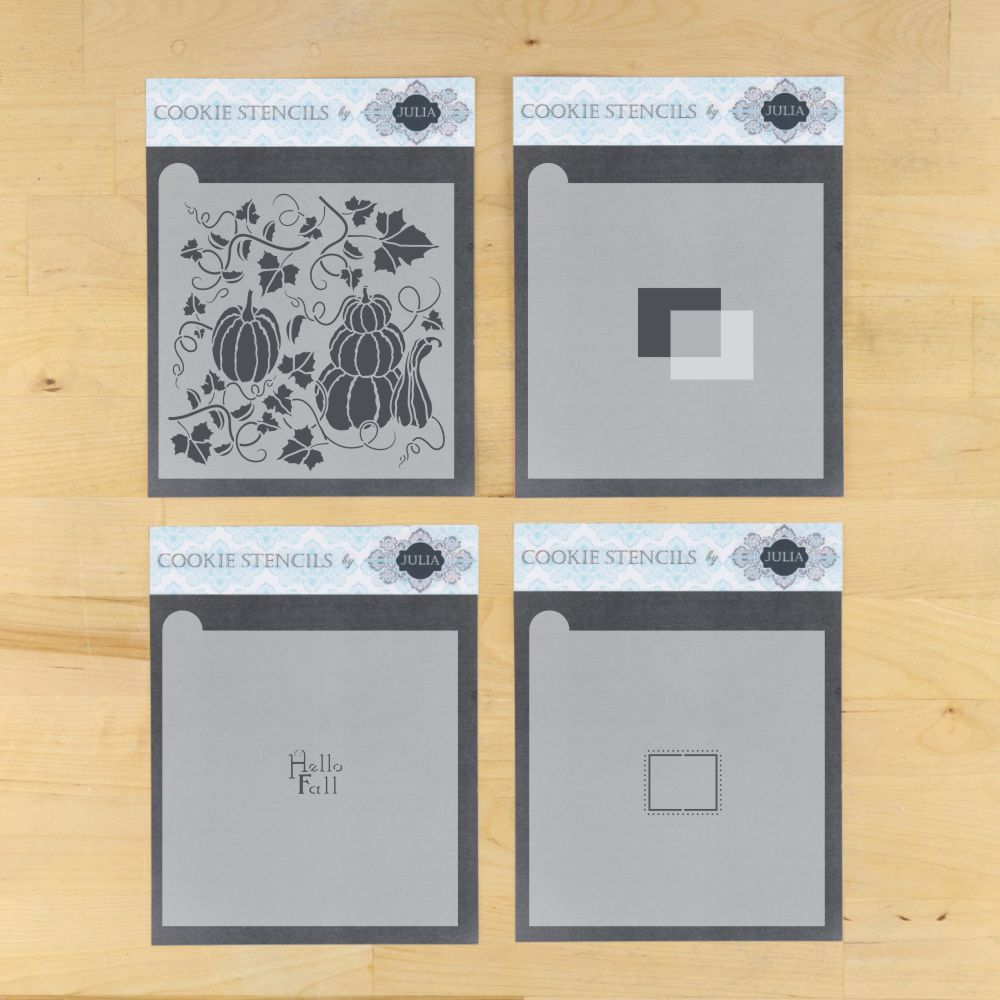 Pumpkin Patch Prettier Plaques Fall Cookie Stencil 5 Pc Seta