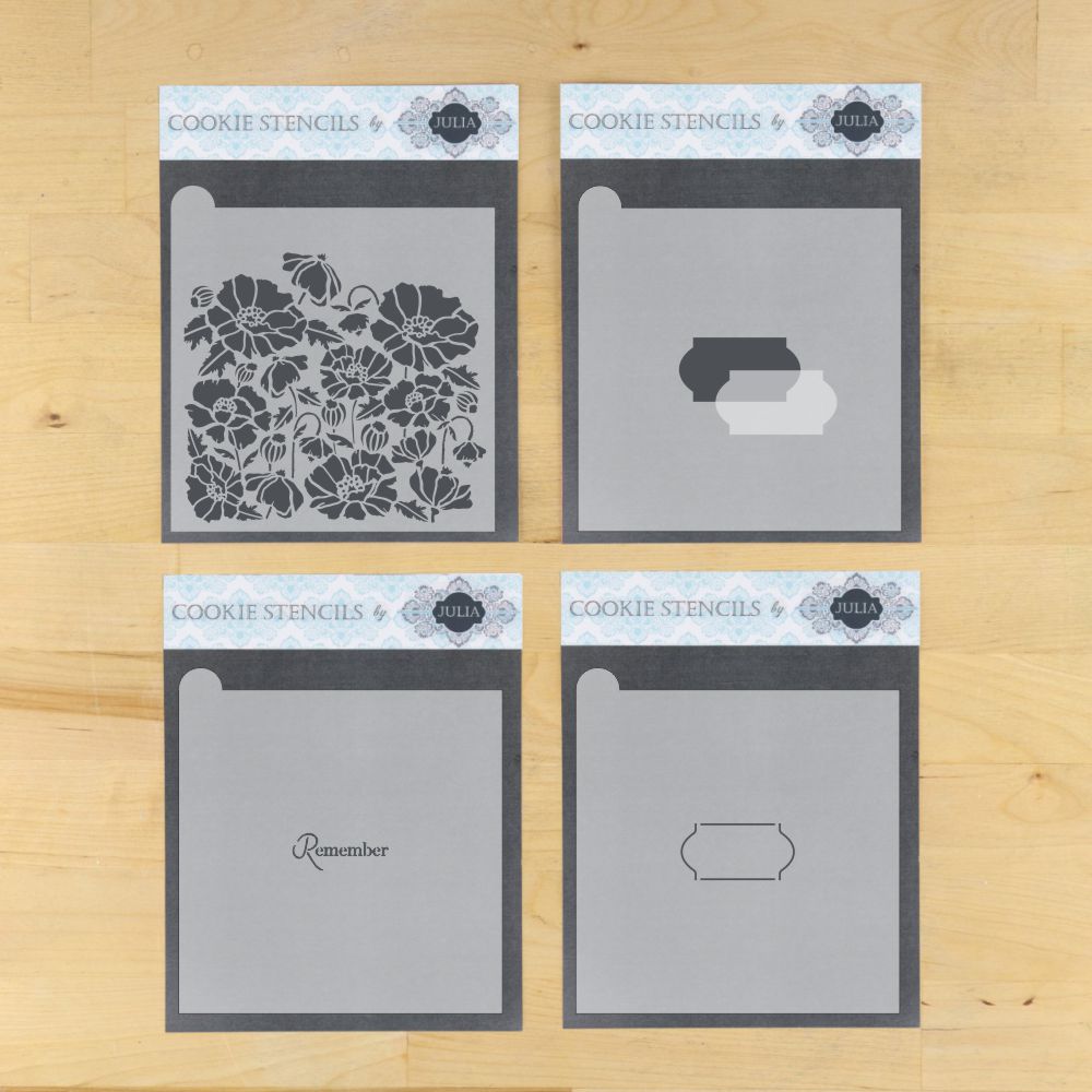 In Remembrance Prettier Plaques Cookie Stencil 5 Pc Set