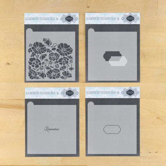 In Remembrance Prettier Plaques Cookie Stencil 5 Pc Set