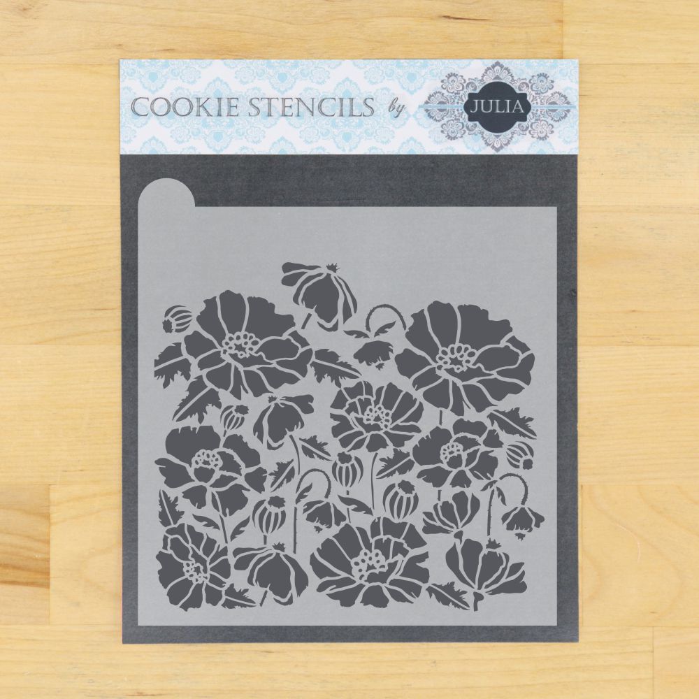 Peonies Background Cookie Stencils