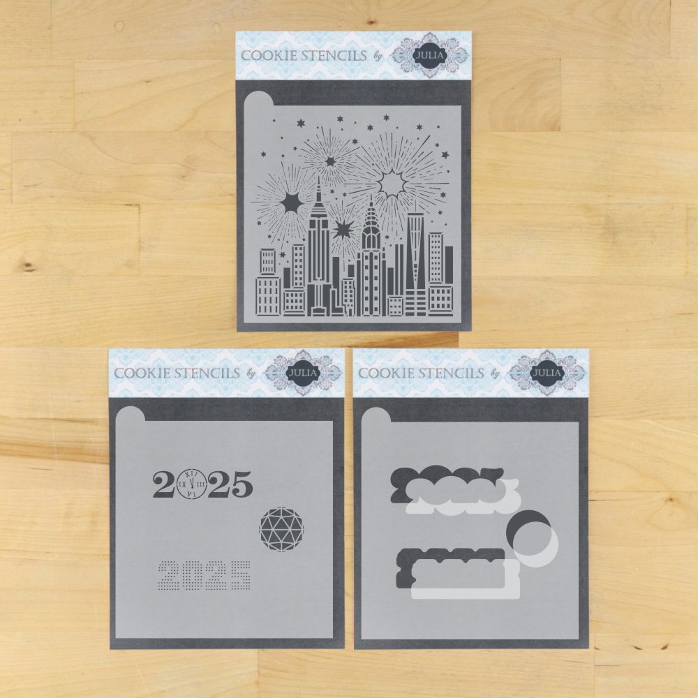 Ring in the New Year Dynamic Duos Cookie Stencil Background
Set