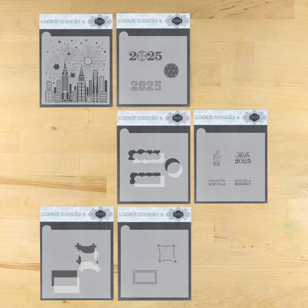 Ring in the New Year Dynamic Duos Cookie Stencil Full Bundle 
Set