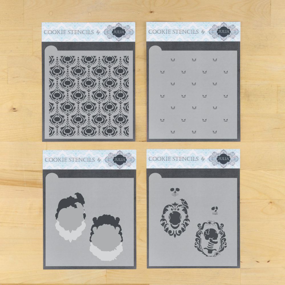 Bad to the Bone Dynamic Duos Background Halloween Cookie Stencil Set