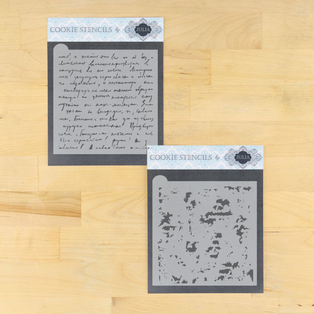 Vintage Script Background Cookie Stencil