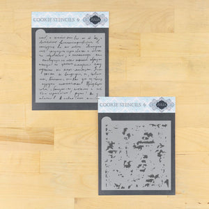 Vintage Script Background Cookie Stencil