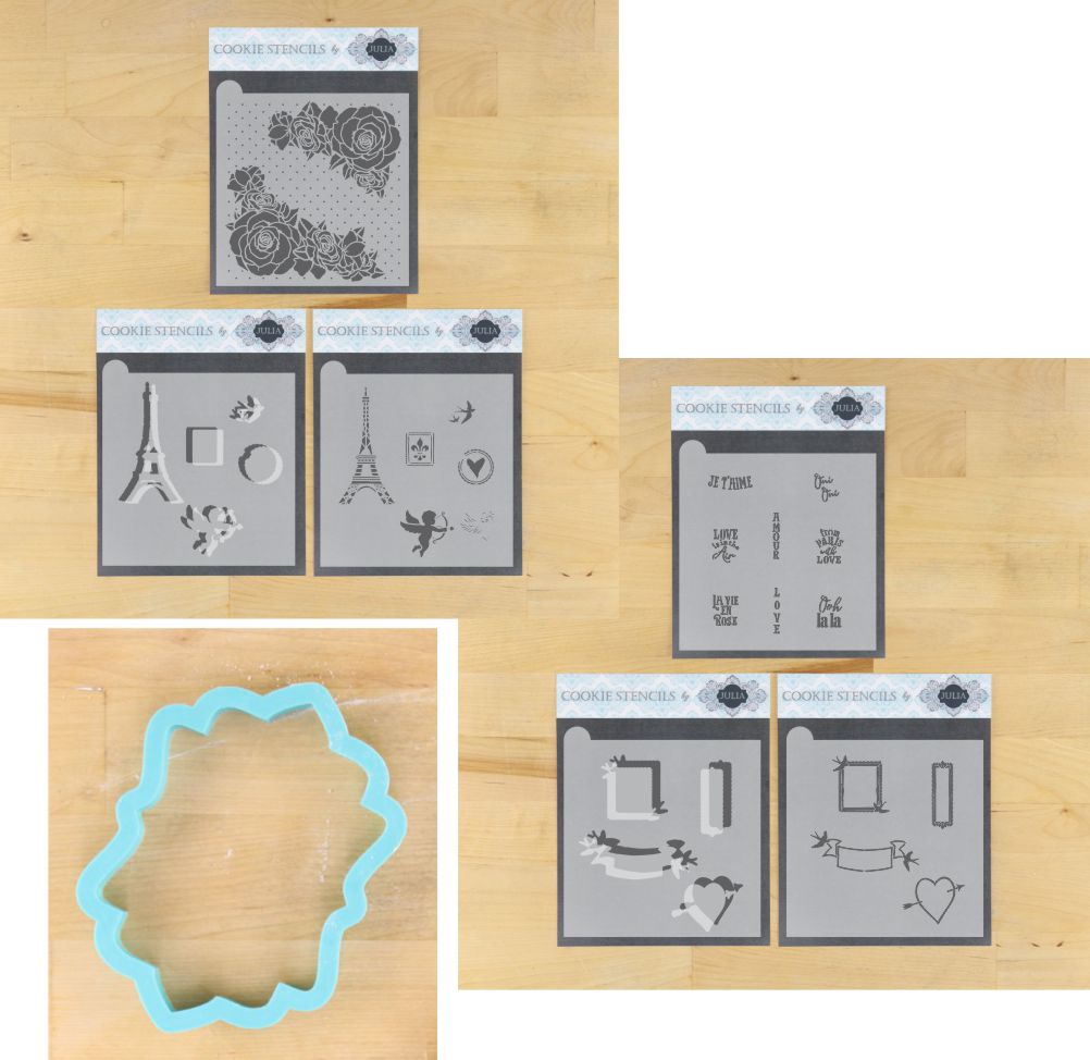 From Paris With Love Dynamic Duos Cookie Stencil Set