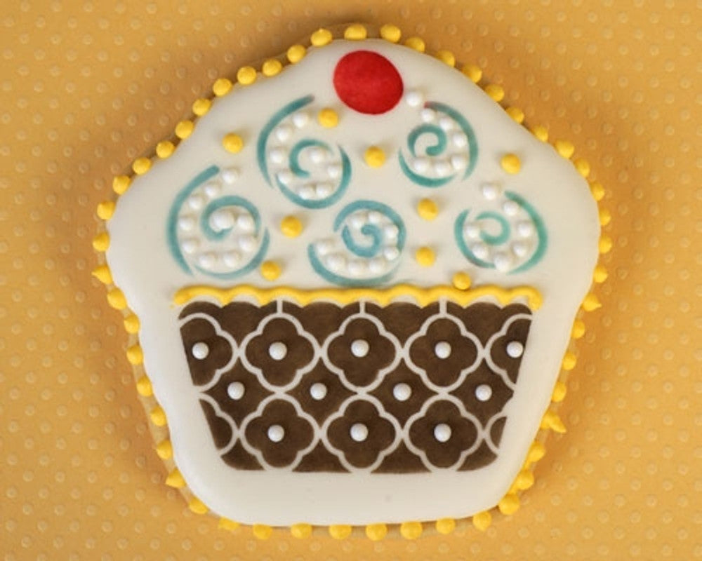 Cupcake Cookie Stencil and Cutter Set Cookie