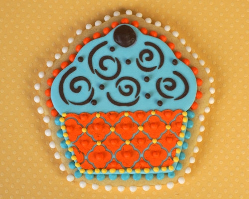 Cupcake Cookie Stencil and Cutter Set Cookie