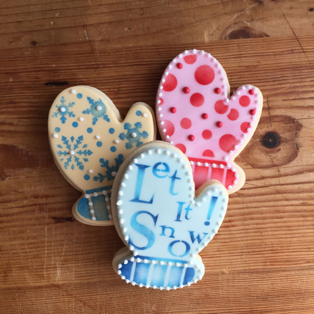 Mitten Cookie Stencil and Cutter Set by Designer Stencils Cookies