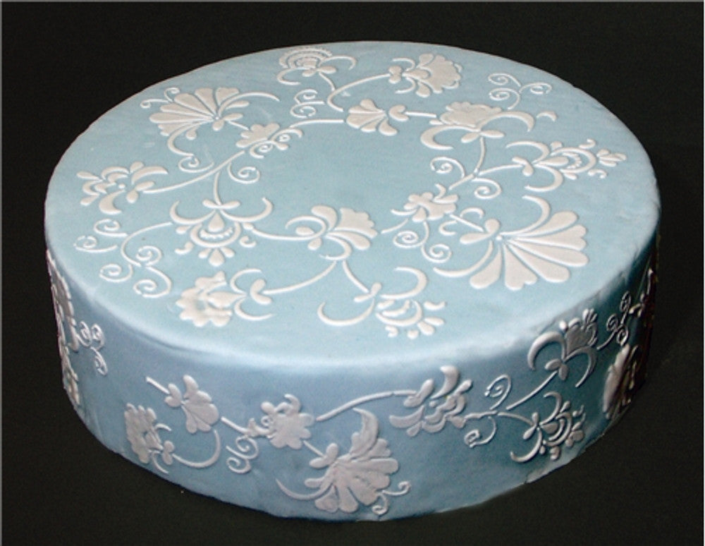 Winterthur Museum Crewel Ring Cake Stencil Top by Designer Stencils 13 Inch Cake