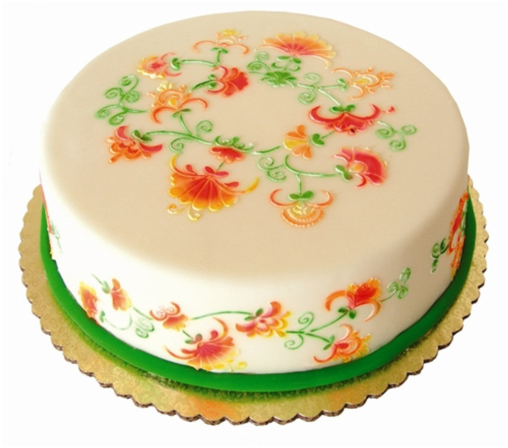 Winterthur Museum Crewel Ring Cake Stencil Top by Designer Stencils 5 Inch Cake