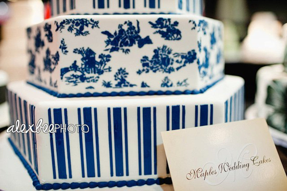 French Toile Cake Stencil Side by Designer Stencils Cake