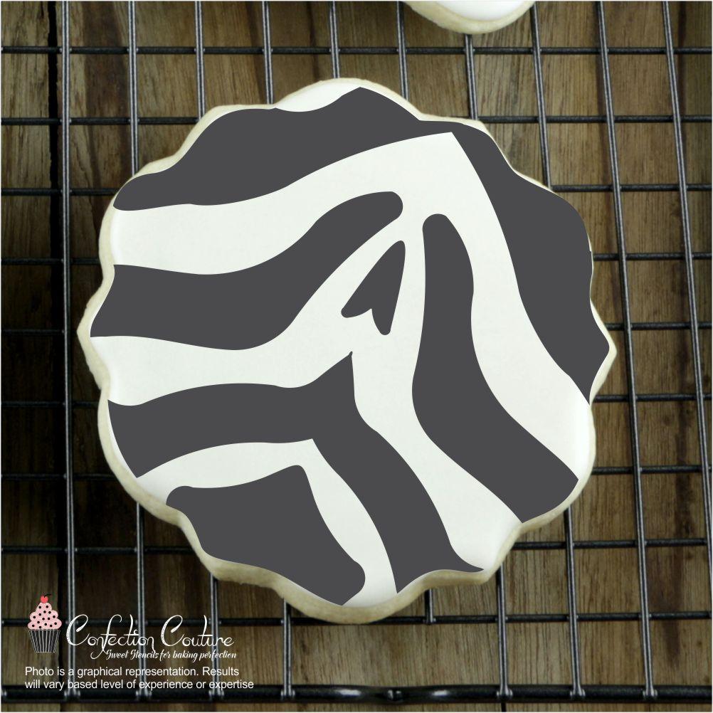 Zebra Print Background Cookie Stencil Background