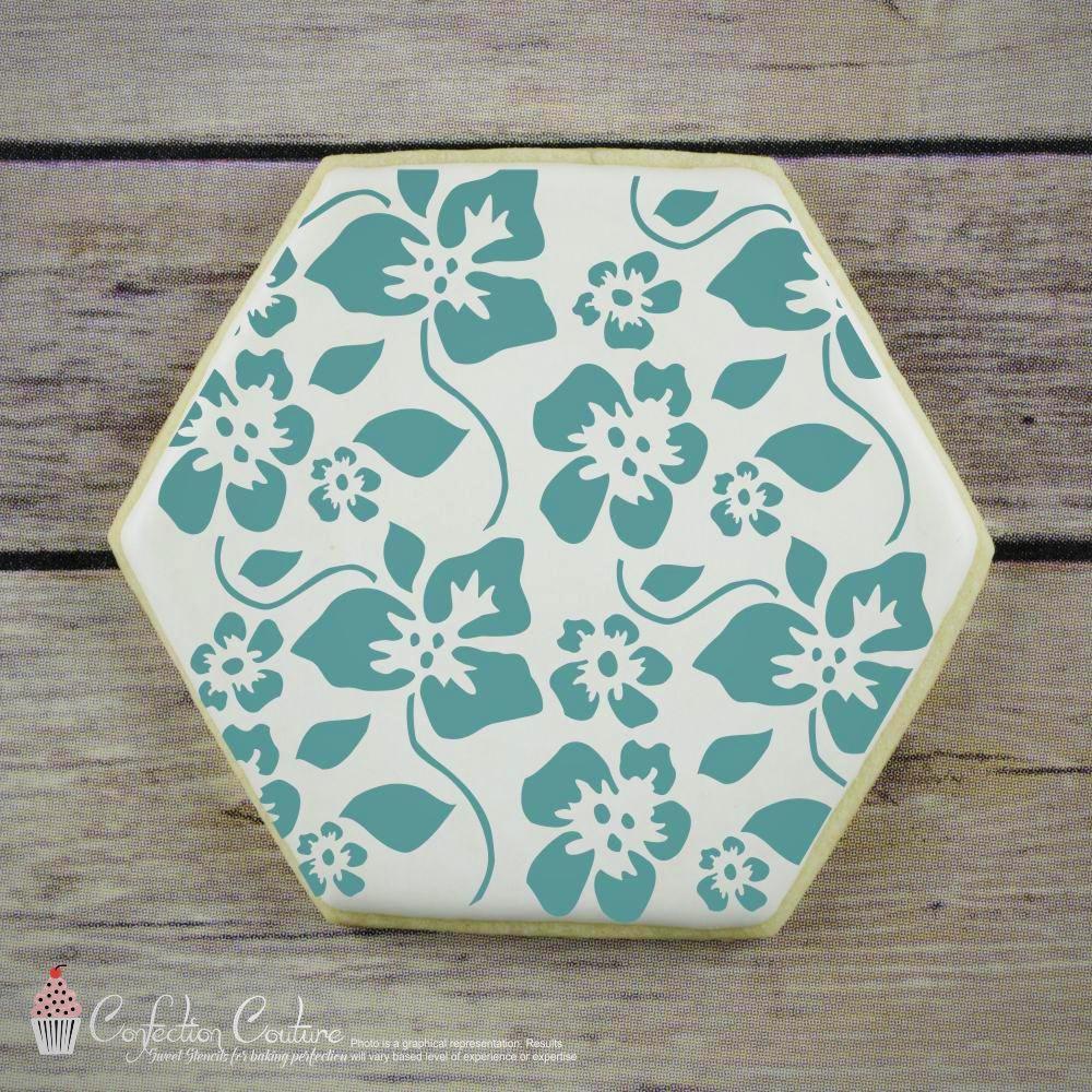 Tropical Hibiscus Background Cookie Stencil Background