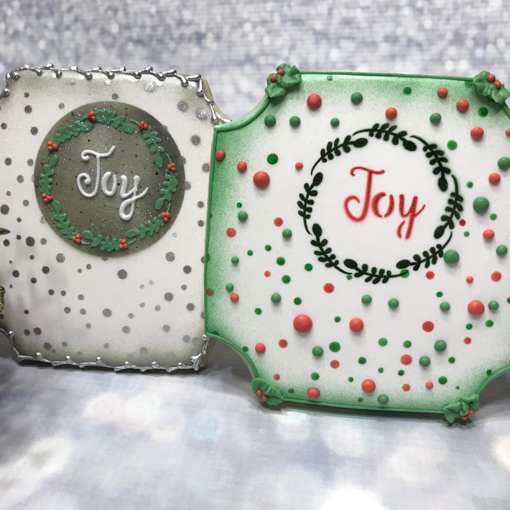 Joy 1 Prettier Plaques Cookie Stencil 5 Pc Set