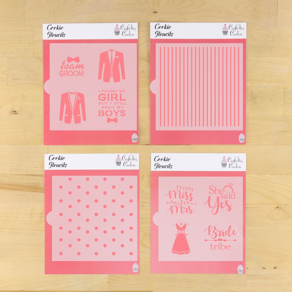 Wedding Party Cookie Stencil Value Bundle