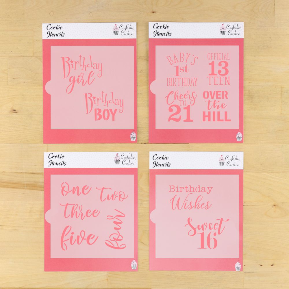 Birthday Messages Cookie Stencil Value Bundle