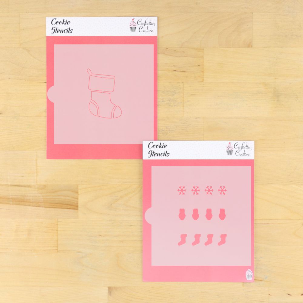Christmas Stocking Paint Your Own Cookie Stencil with Matching PYO Palette