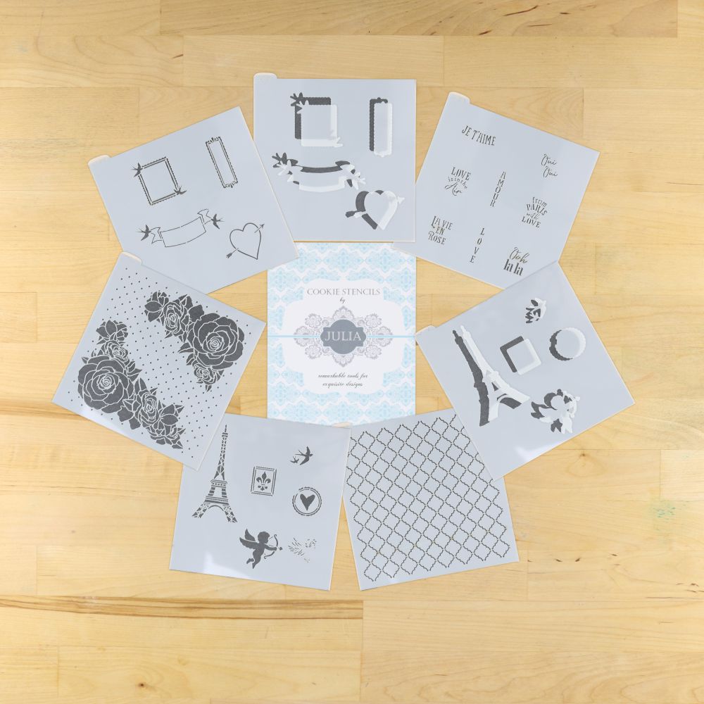 Julia's Kitchen Club Parisian Rose Heart Stencil Kit