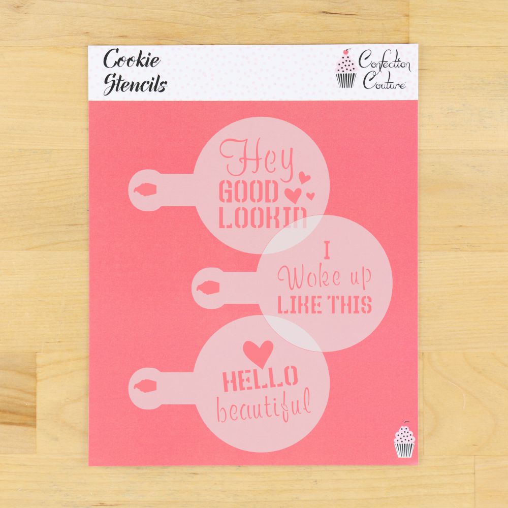 Hello Beautiful Coffee Art Stencil 3 Piece Set