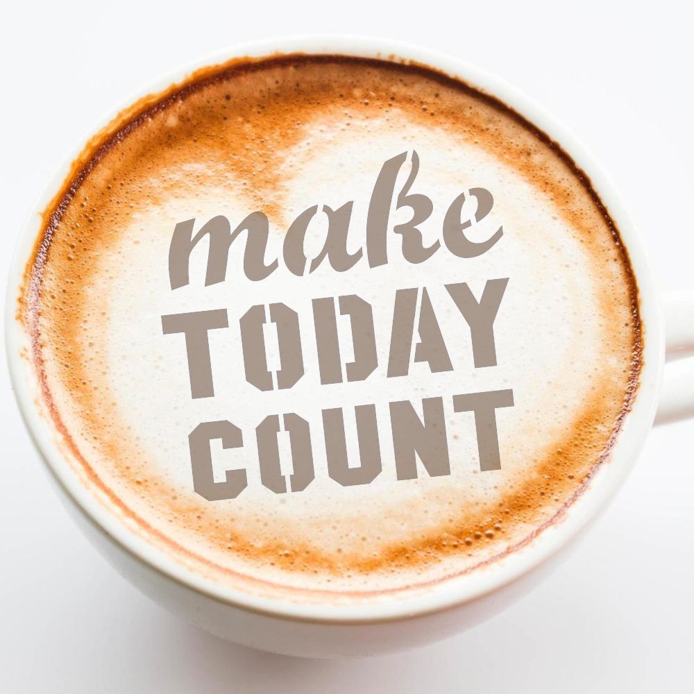 Morning Inspiration Coffee Art and Barista Stencil 3 Piece Set