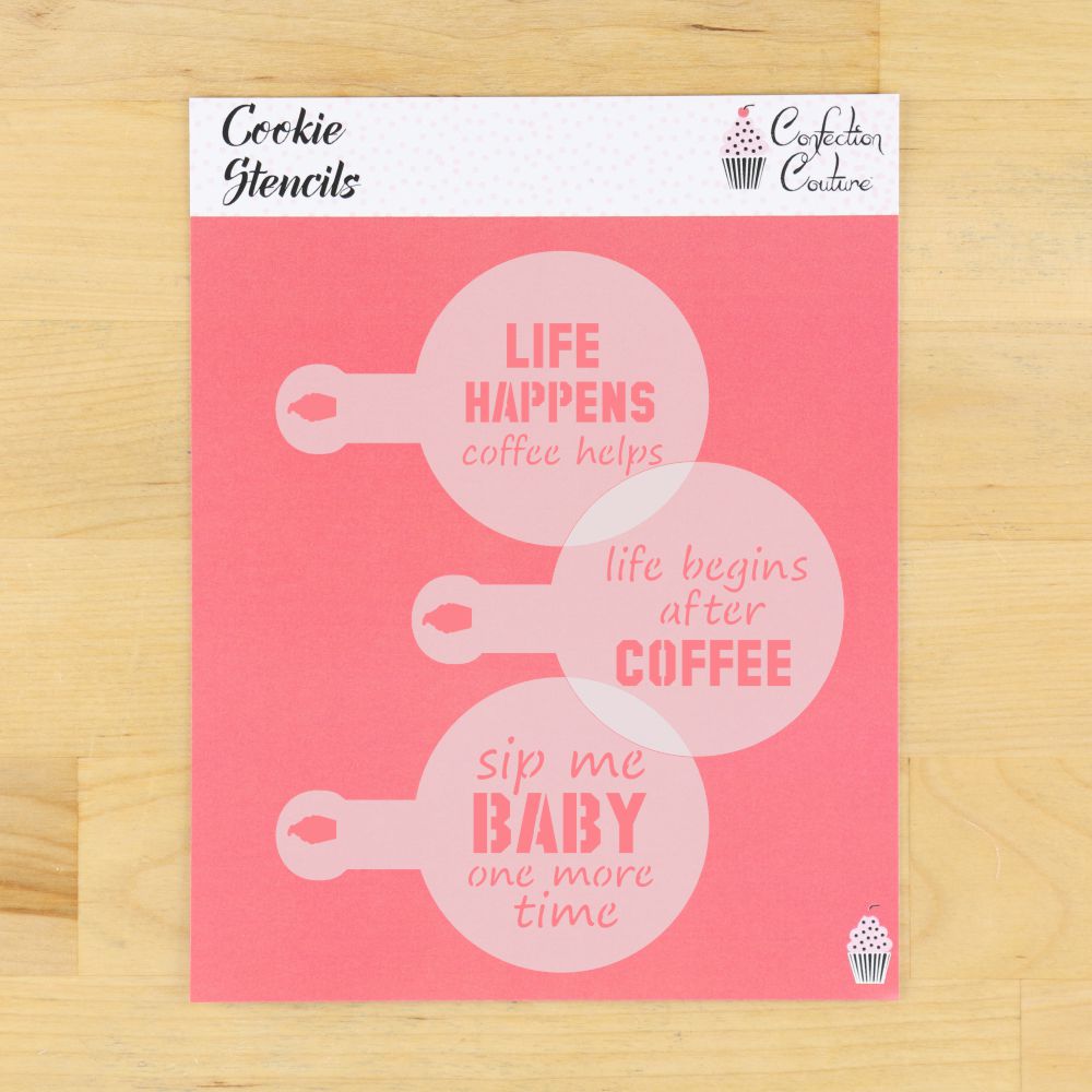Coffee Art Stencil 3 Piece Set
