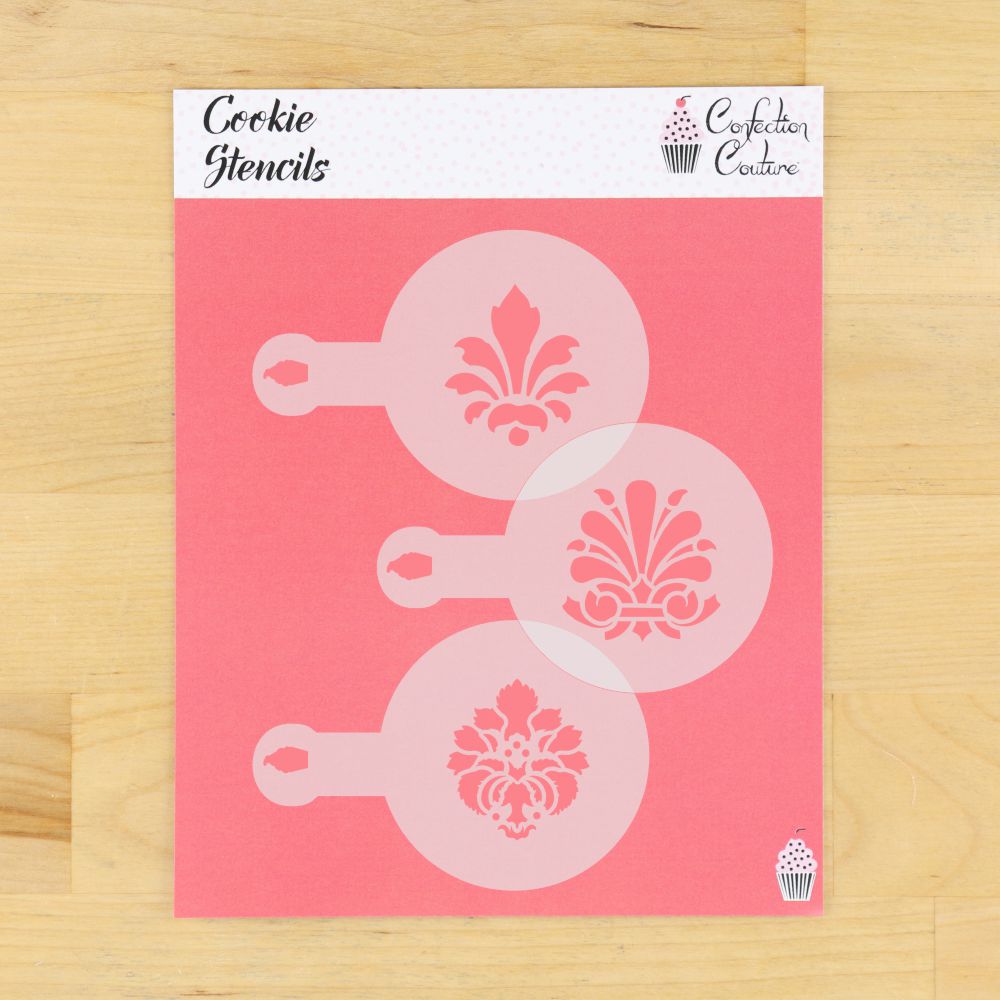 Damask Barista Stencil 3 Piece Set