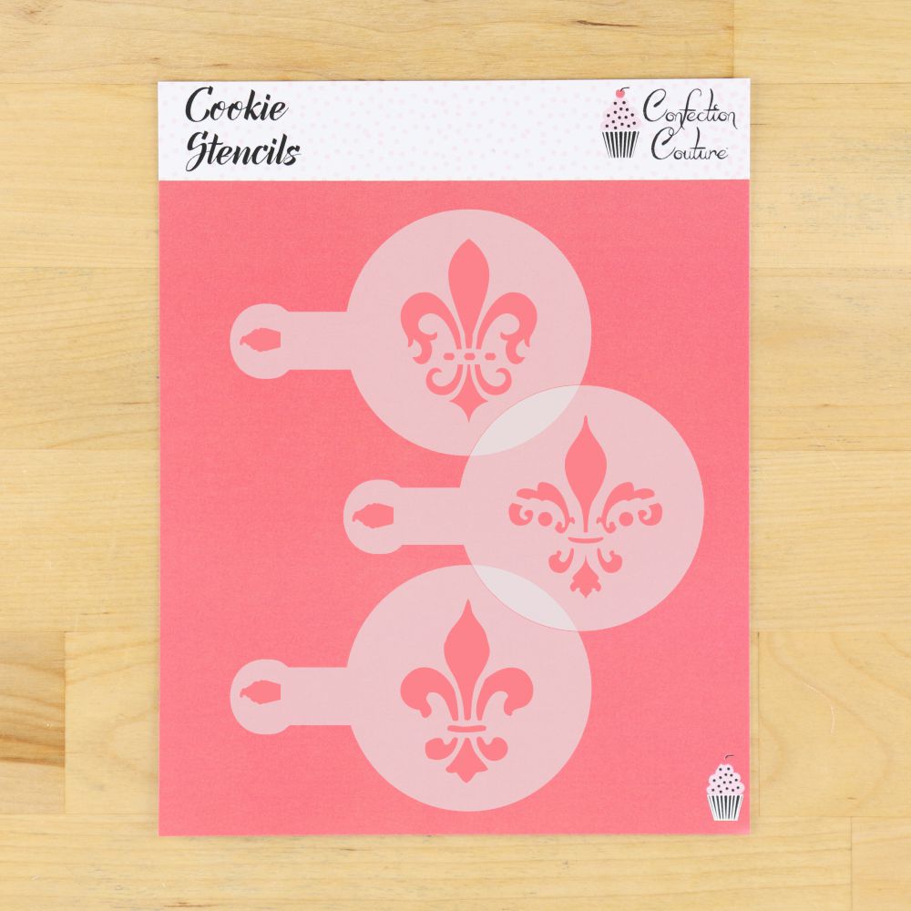 Fleur De Lis Barista Stencil 3 Piece Set