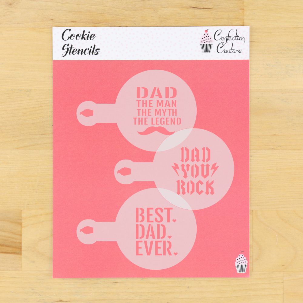 Best Dad Ever Coffee and Barista Stencil 3 Piece Set