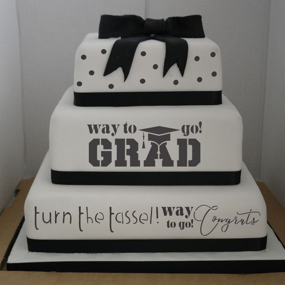 graduation cake stencil