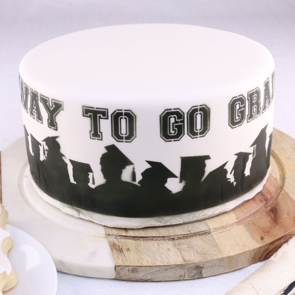 Grad Silhouette Cake Side Stencil