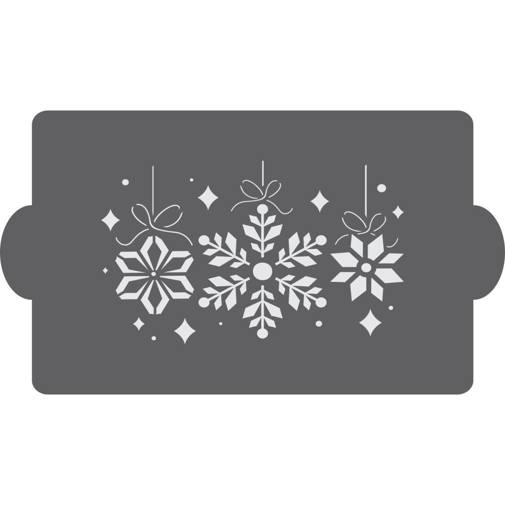 Snowflake Garland Cake Side Stencil - 4.5"x8"
