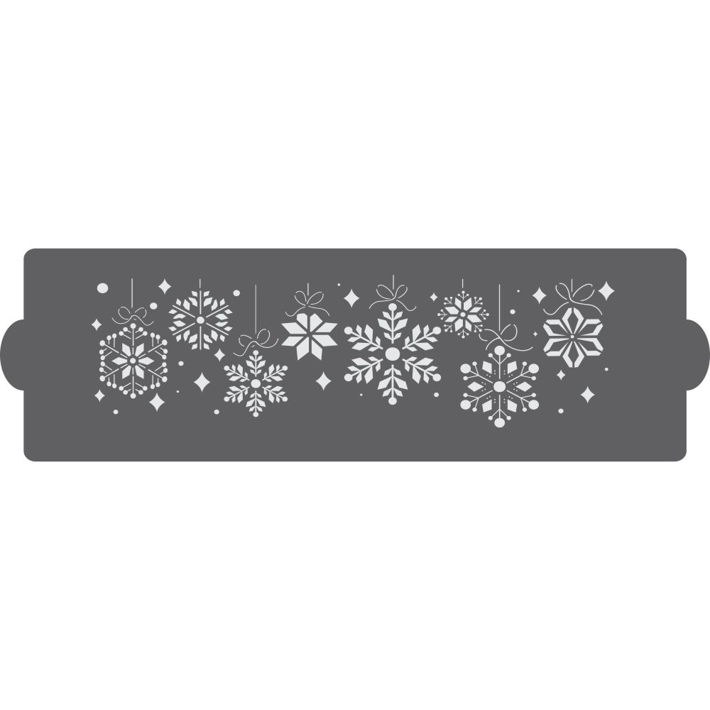 Snowflake Garland Cake Side Stencil - 4.5"x16"