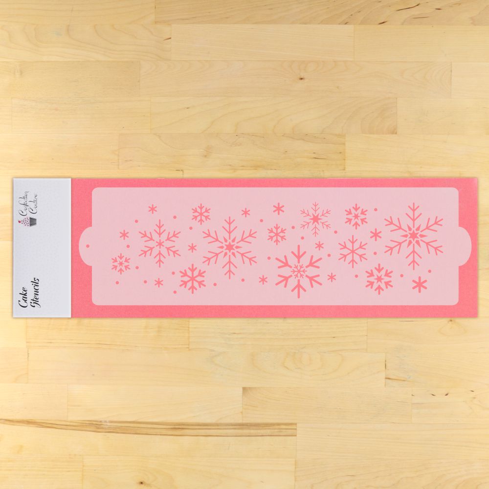 Falling Snowflakes Cake Side Stencil