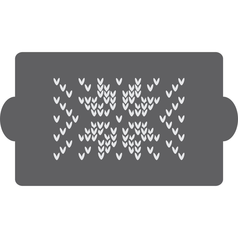 Snowflake Sweater Cake Side Stencil - 4.5"x8"