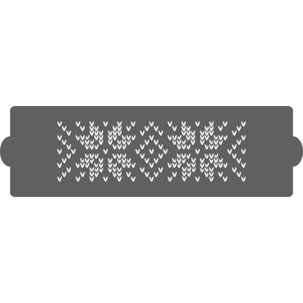 Snowflake Sweater Cake Side Stencil - 4.5"x16"