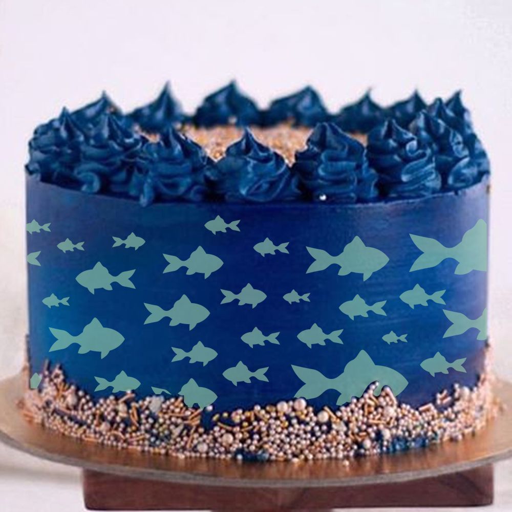 School of Fish Cake Side Stencil