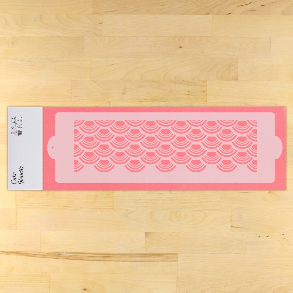 Japanese Wave Cake Side Stencil