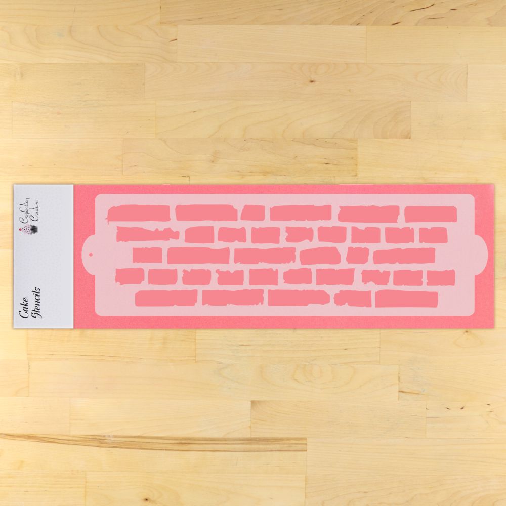 Brick Wall Cake Side Stencil