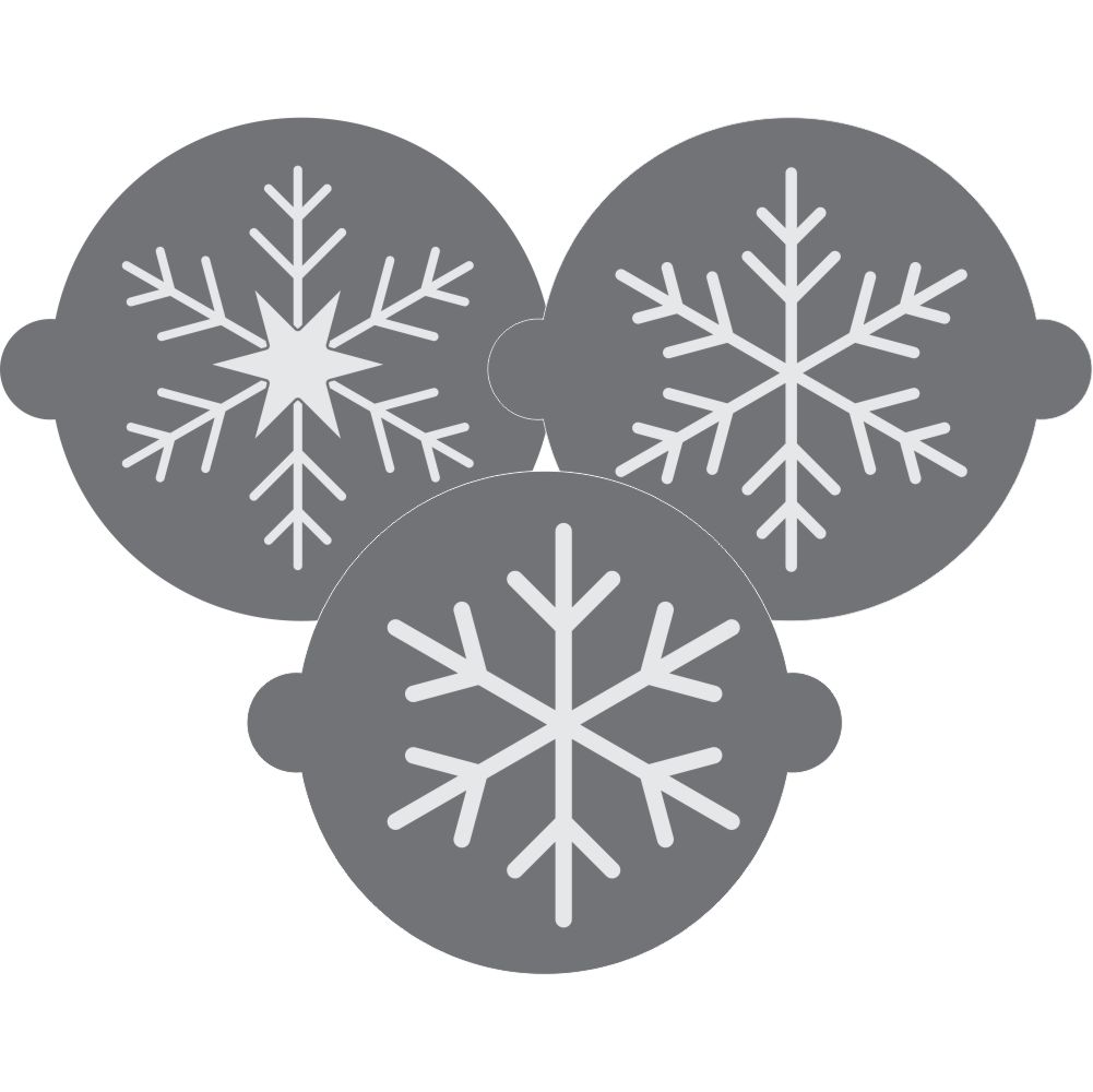 Snowflake Cake Top Stencil Trio