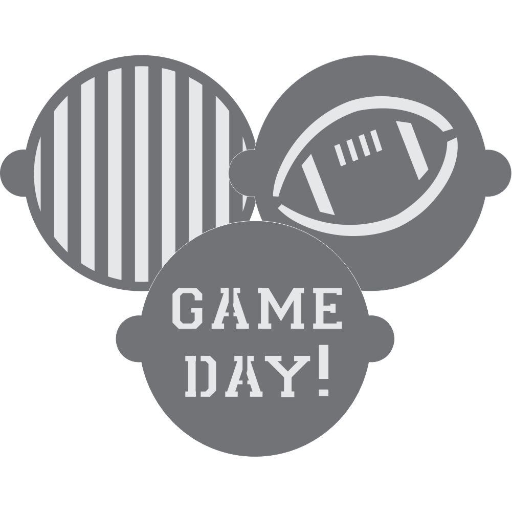 Football Cake Top Stencil Trio