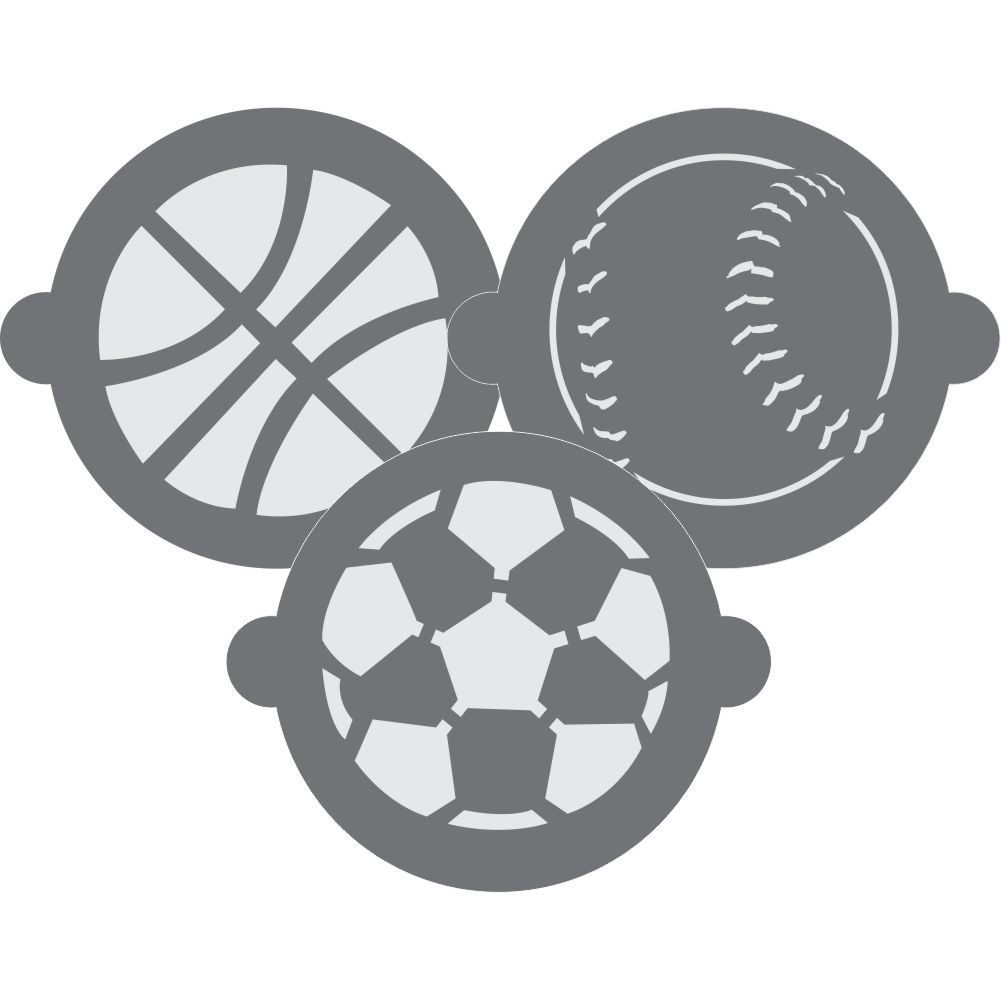 Sports Cake Top Stencil Trio
