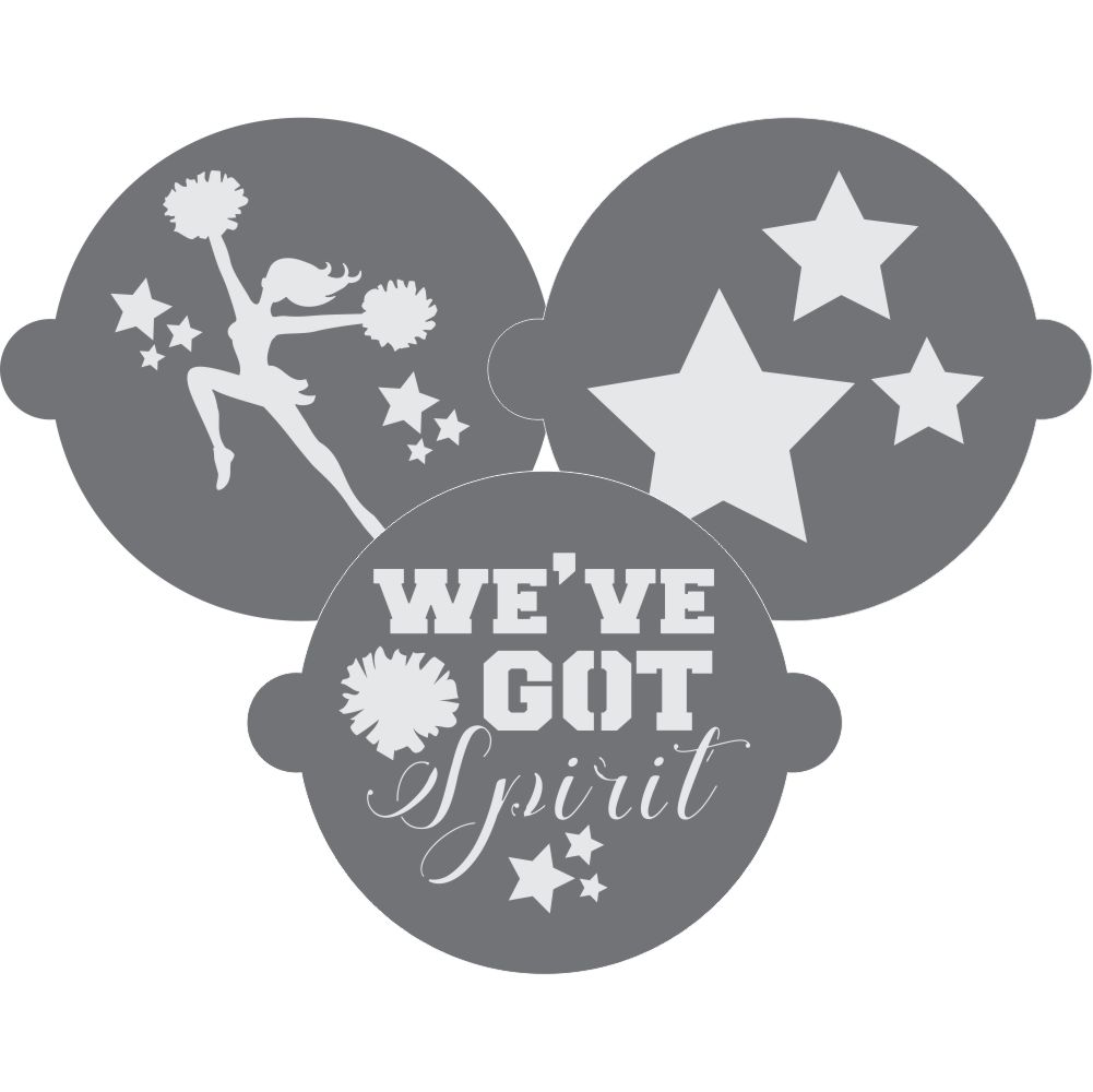 Cheerleader Cake Top Stencil Trio