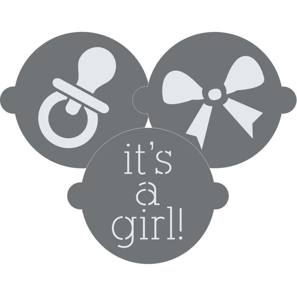 It's a Girl Cake Top Stencil Trio