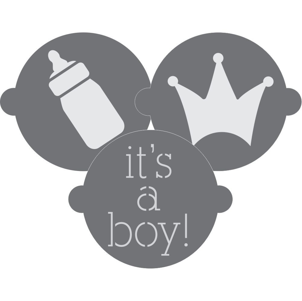 It's a Boy Cake Top Stencil Trio