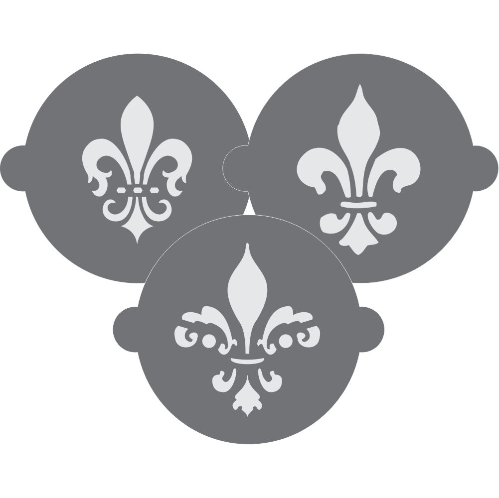 Fleur De Lis Cake Top Stencil Trio