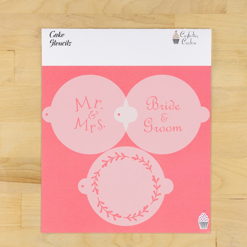 Wedding Cake Stencils for Bride and Groom